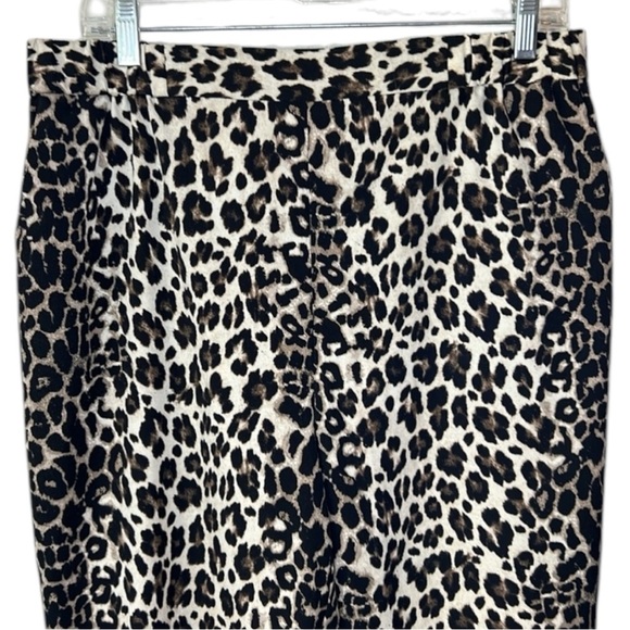 Vince Camuto Animal Print Leopard High Rise Ankle Crop Pants Size L - Picture 4 of 8